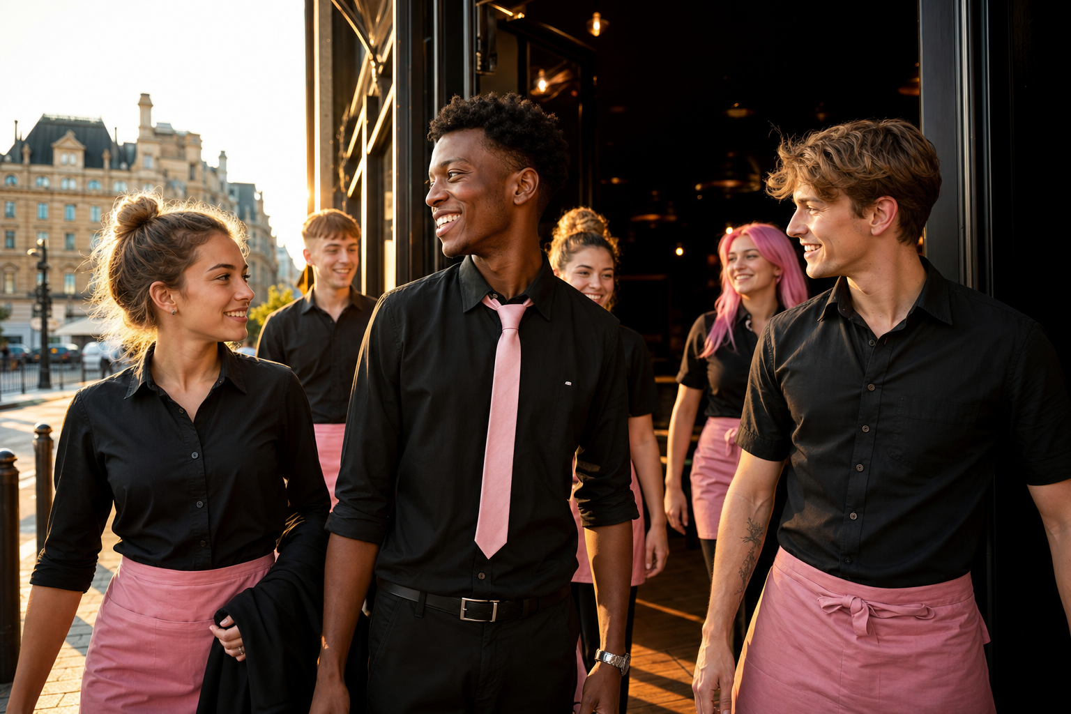 Workers at a hospitality and events venue